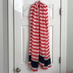 Orange, White, and Navy Scarf